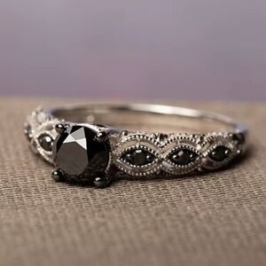 Black onyx Silver Ring